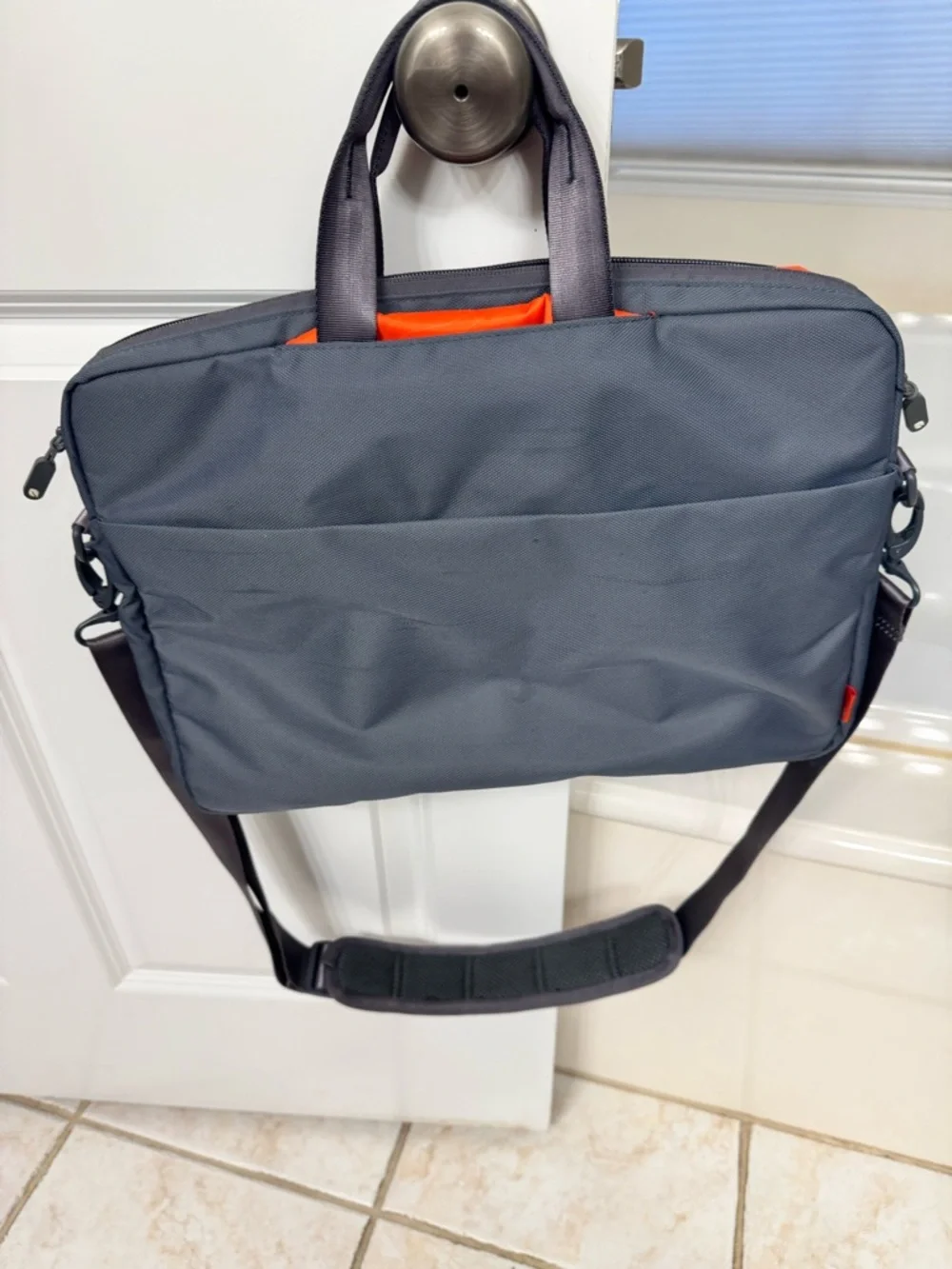 Incase Gray Laptop Brief with Orange Trim